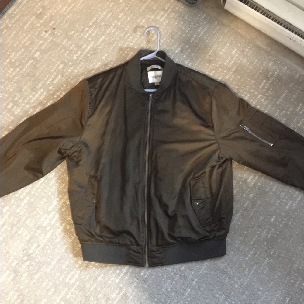 Shiny Brown Bomber Jacket